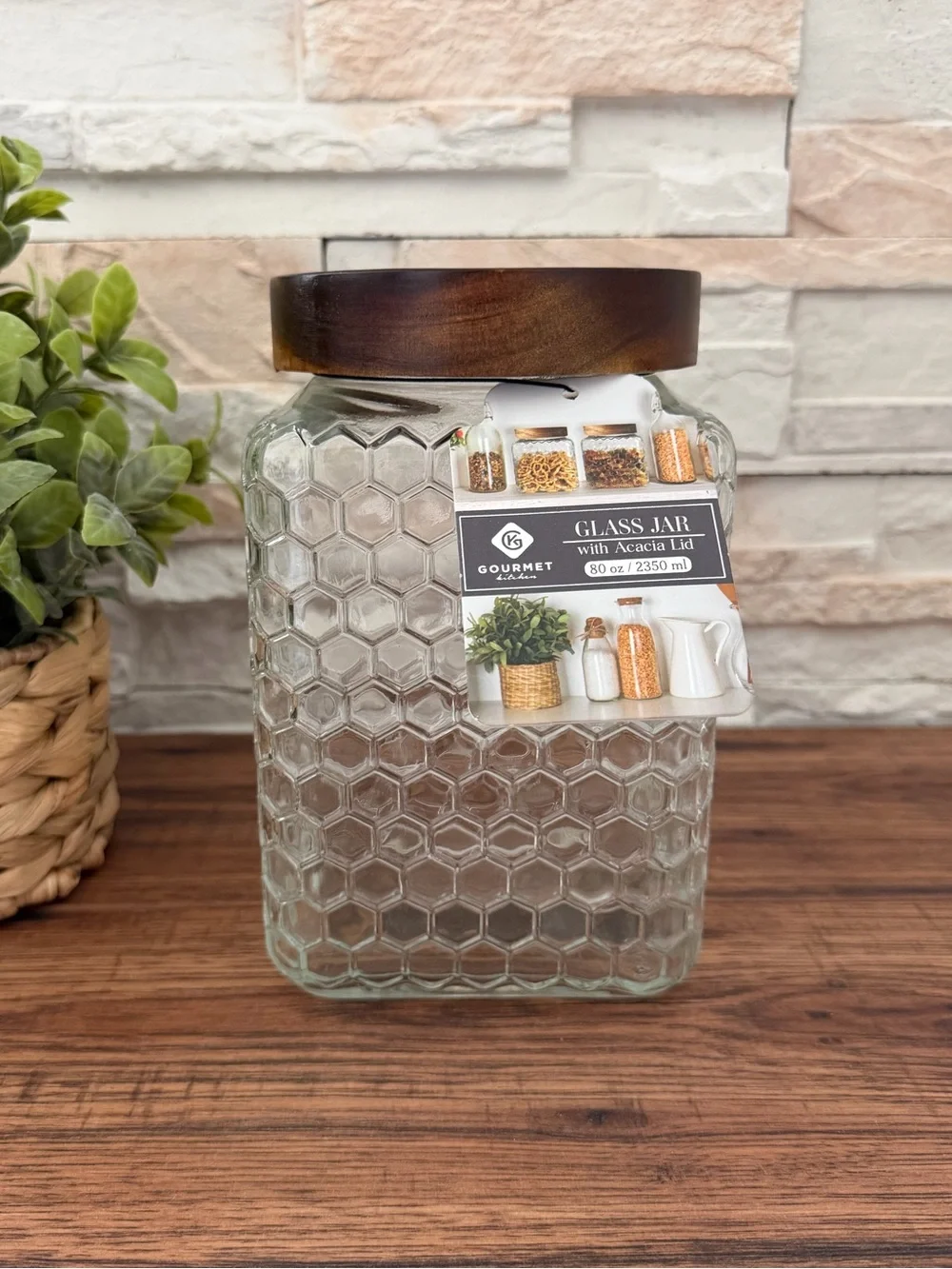 🆕 Glass Honeycomb 80oz Storage Jar / Canister! - Picture 5 of 5